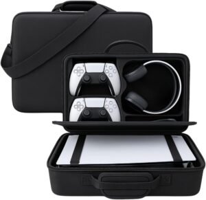 PSS Compatible with PS5 Travel Bag Briefcase Hard Shell Carrying Case for PS5 Console