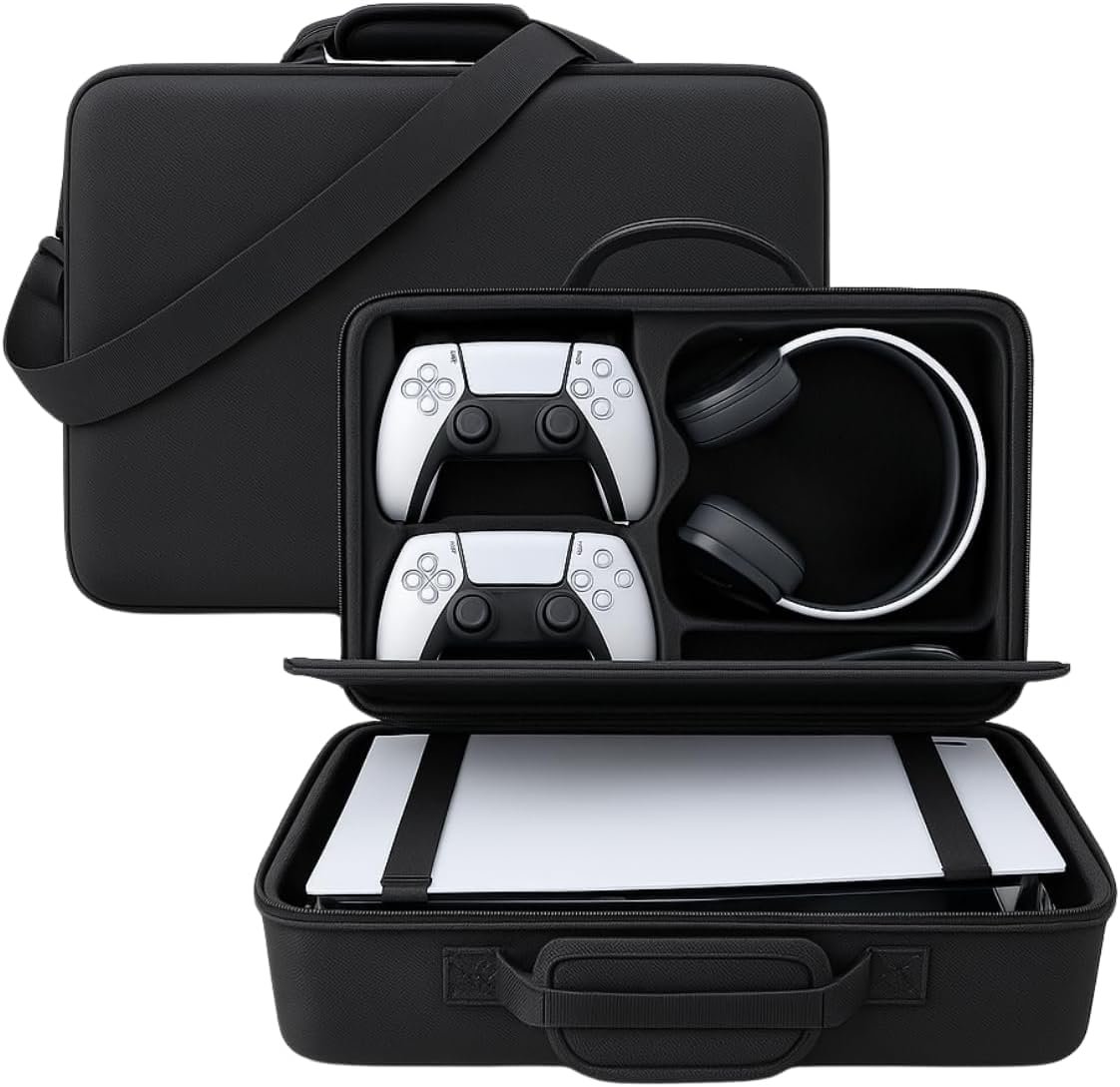 PSS Compatible with PS5 Travel Bag Briefcase Hard Shell Carrying Case for PS5 Console