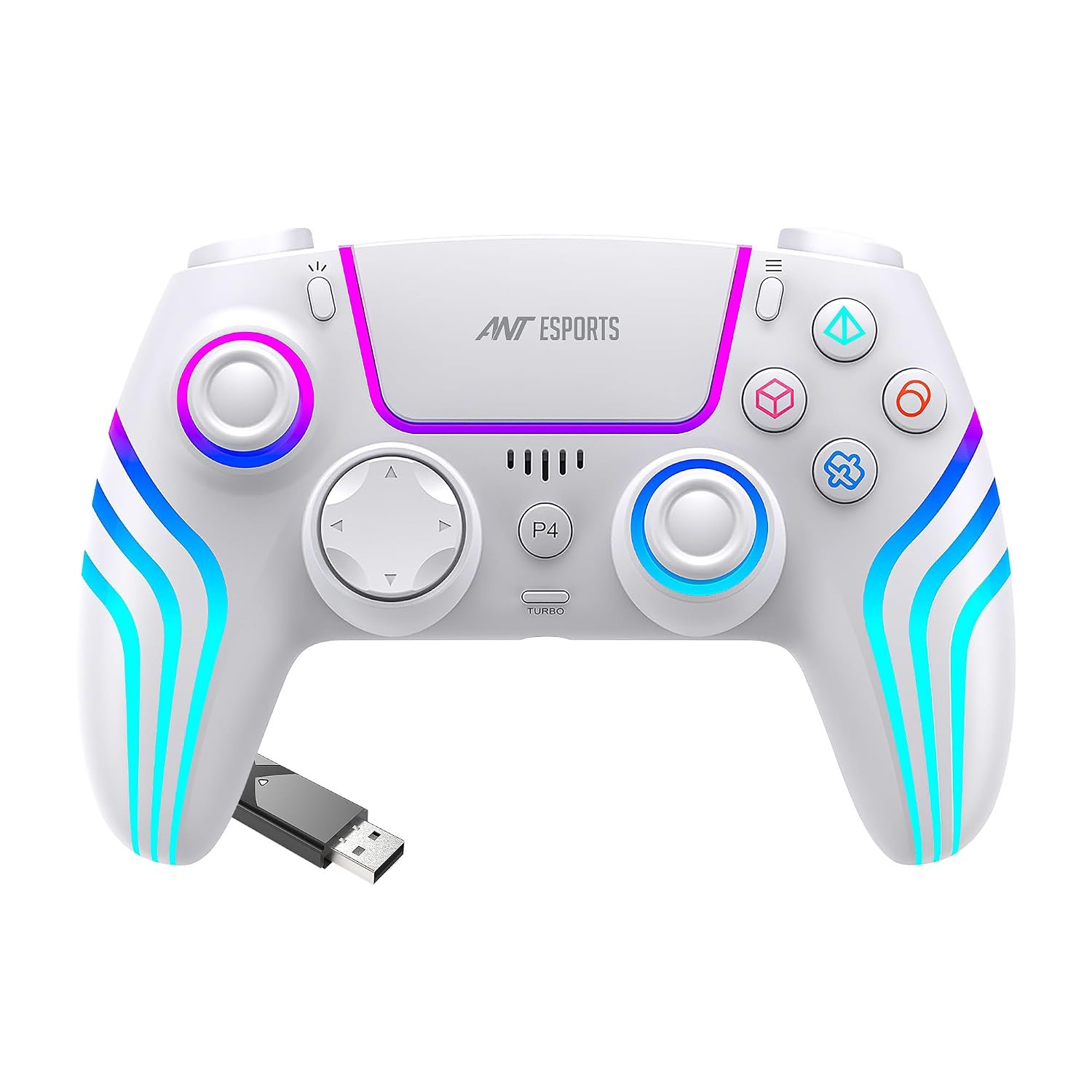 Ant Esports GP400 White Wireless Gaming Controller for PC, PS4, PS3, Android, iOS, Steam Deck & Switch (NEW)