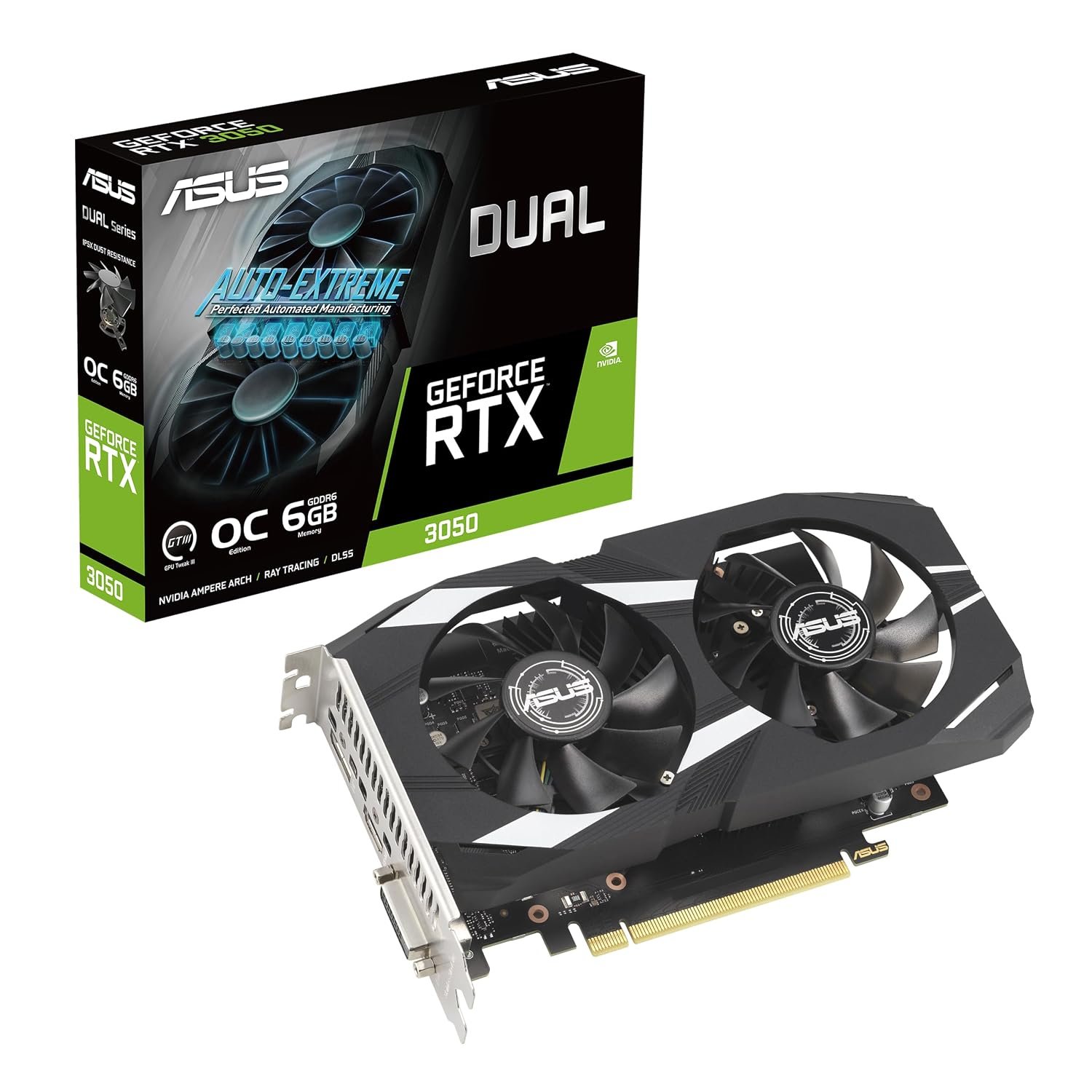 ASUS Dual GeForce RTX 3050 6GB GDDR6 OC Edition Graphics Card (NEW)